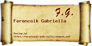 Ferencsik Gabriella névjegykártya